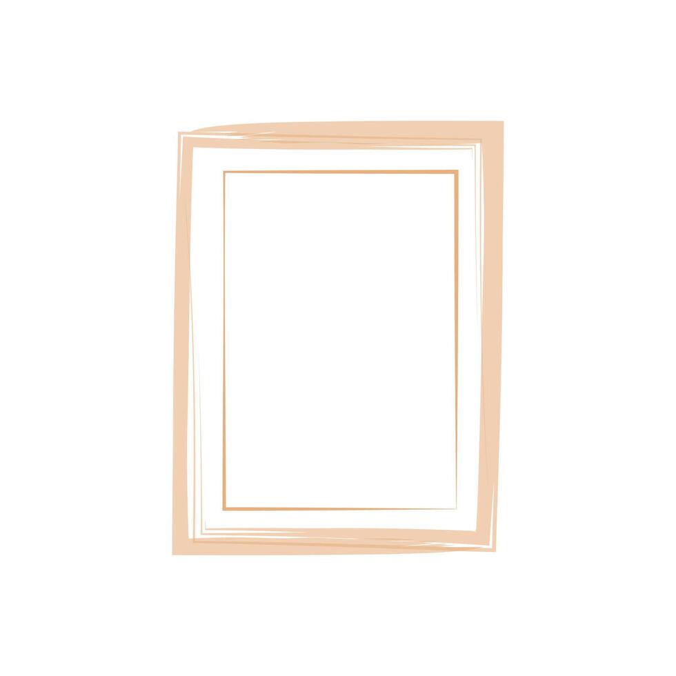 a rectangular picture frame with a soft beige color. The frame has a smooth, slightly wavy design that gives it an elegant . vector