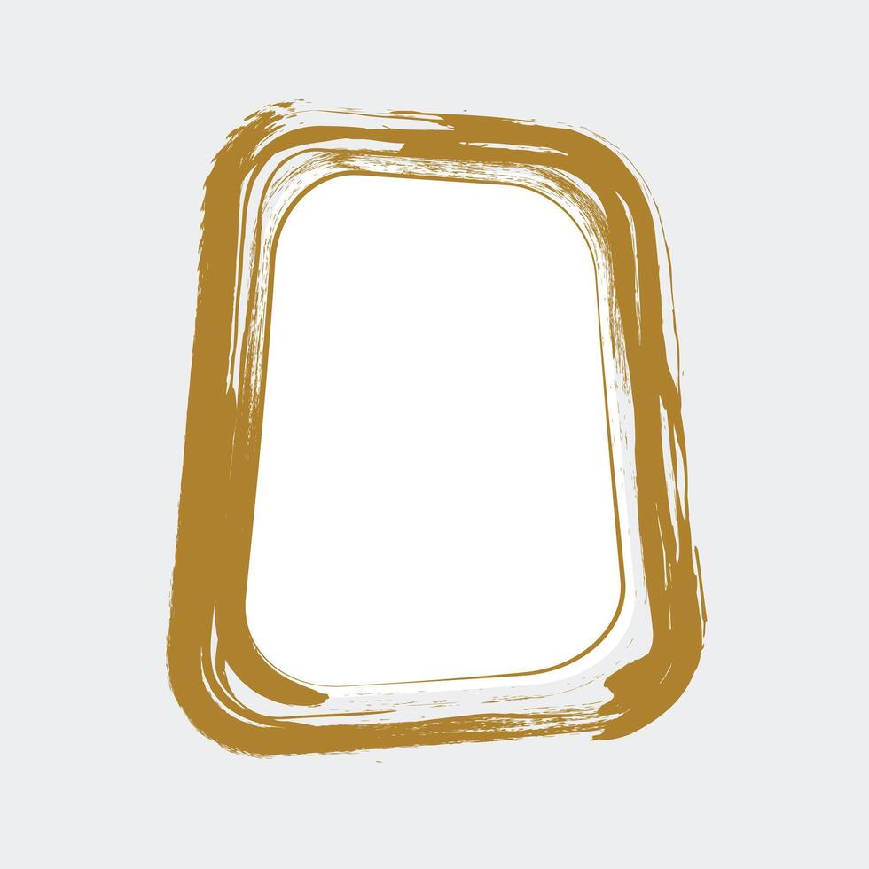 It has rounded corners and an irregular shape, adding a playful touch. The inner area of the frame is blank and white, providing a space suitable for text or an image. vector