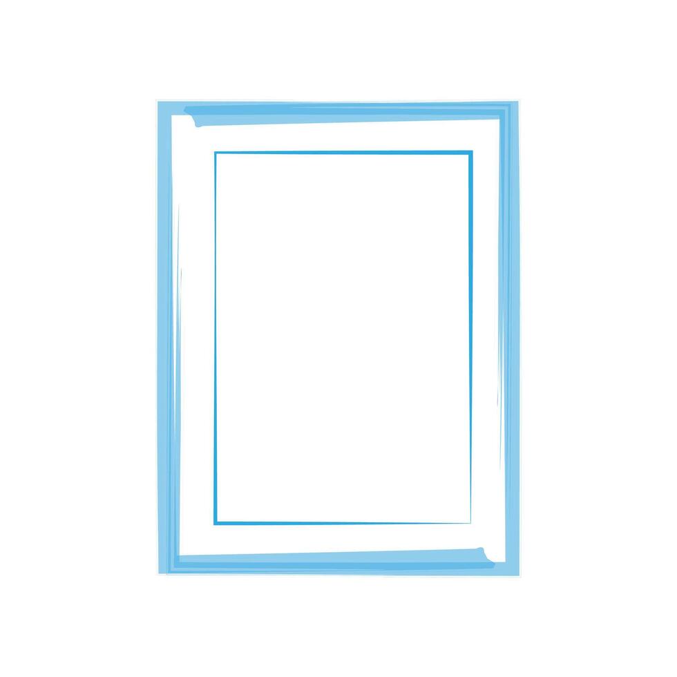 a rectangular frame with a light blue color. The frame has a layered design, consisting of an outer border that is a soft blue with a textured, brushstroke effect. vector
