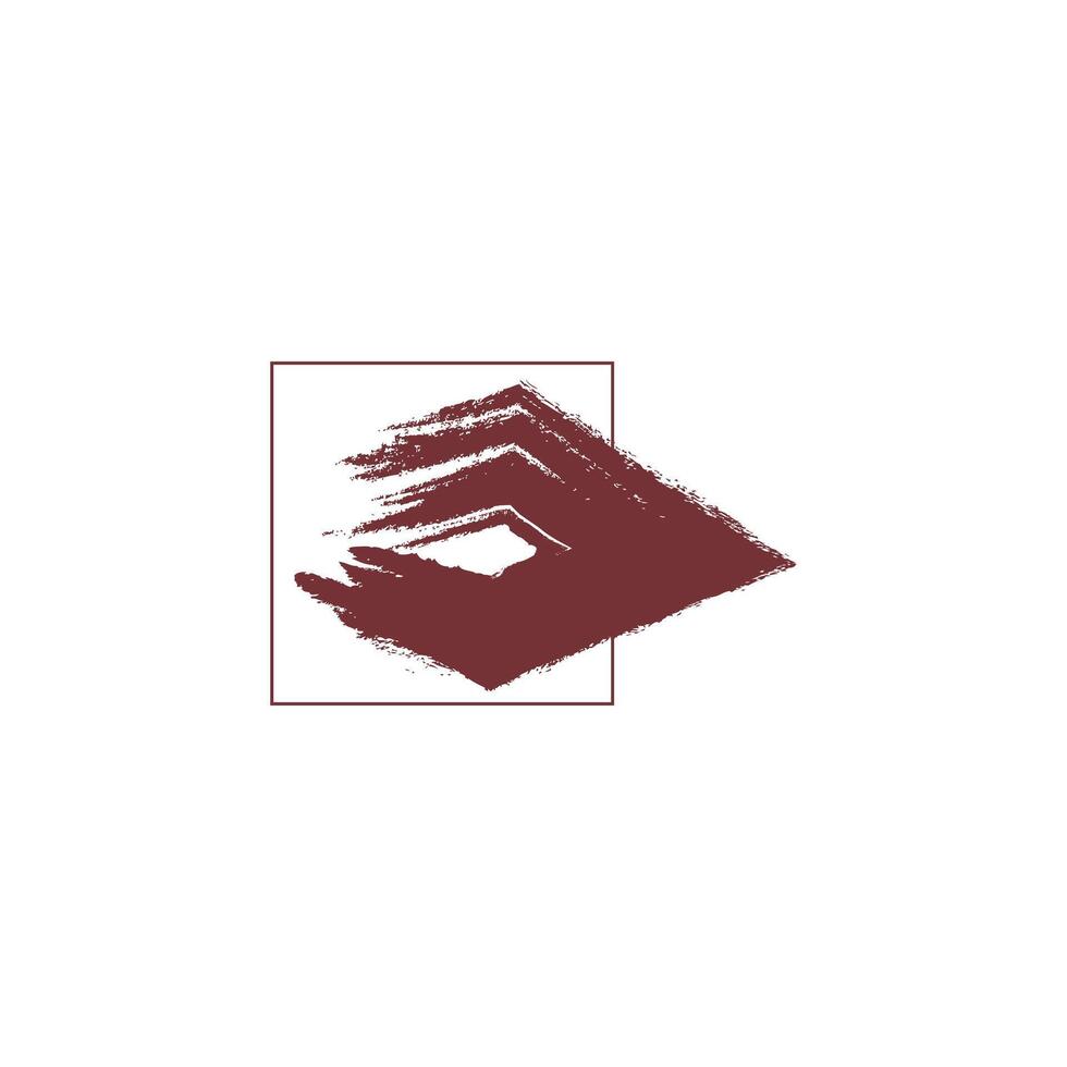 a stylized representation of a hand, depicted in a deep reddish-brown color. vector