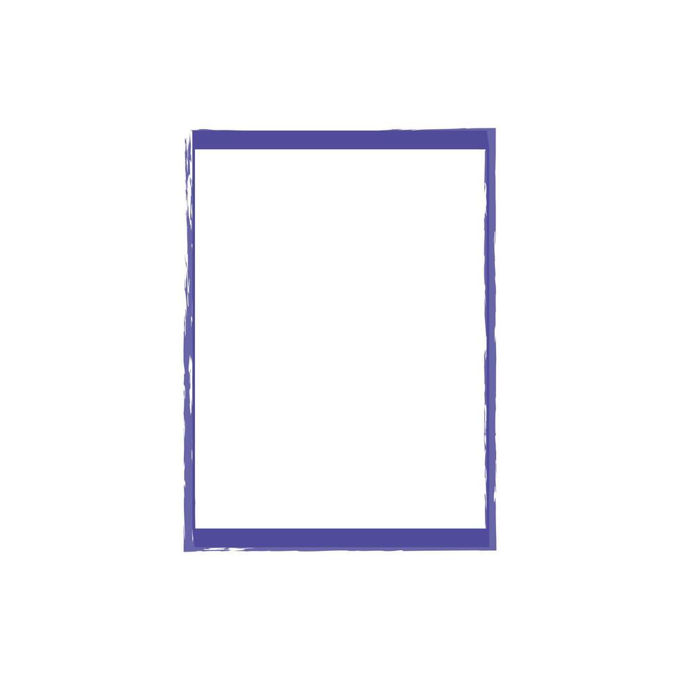 a rectangular picture frame in a vibrant purple color. The frame has a textured, brushstroke effect, giving it an artistic vector