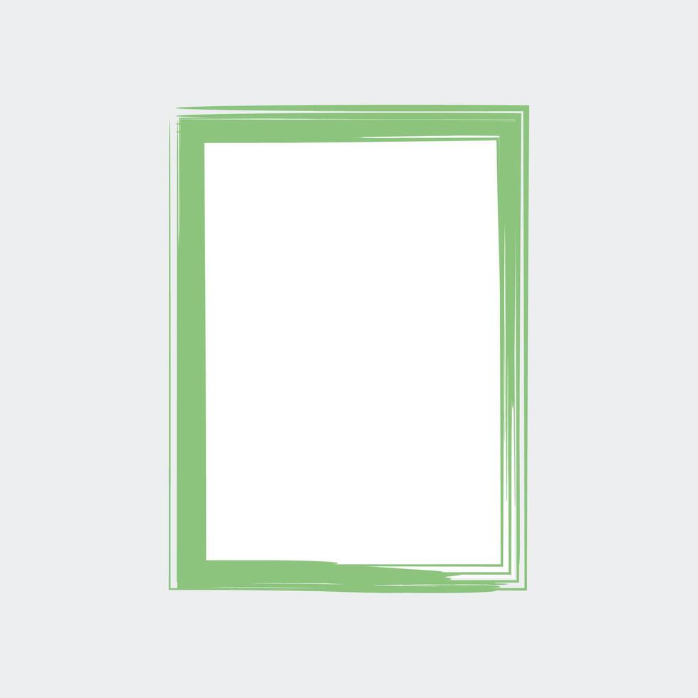 a simple, rectangular frame with a light green outline. The frame has a slightly textured or brushstroke appearance, giving it a hand-drawn or artistic feel. vector