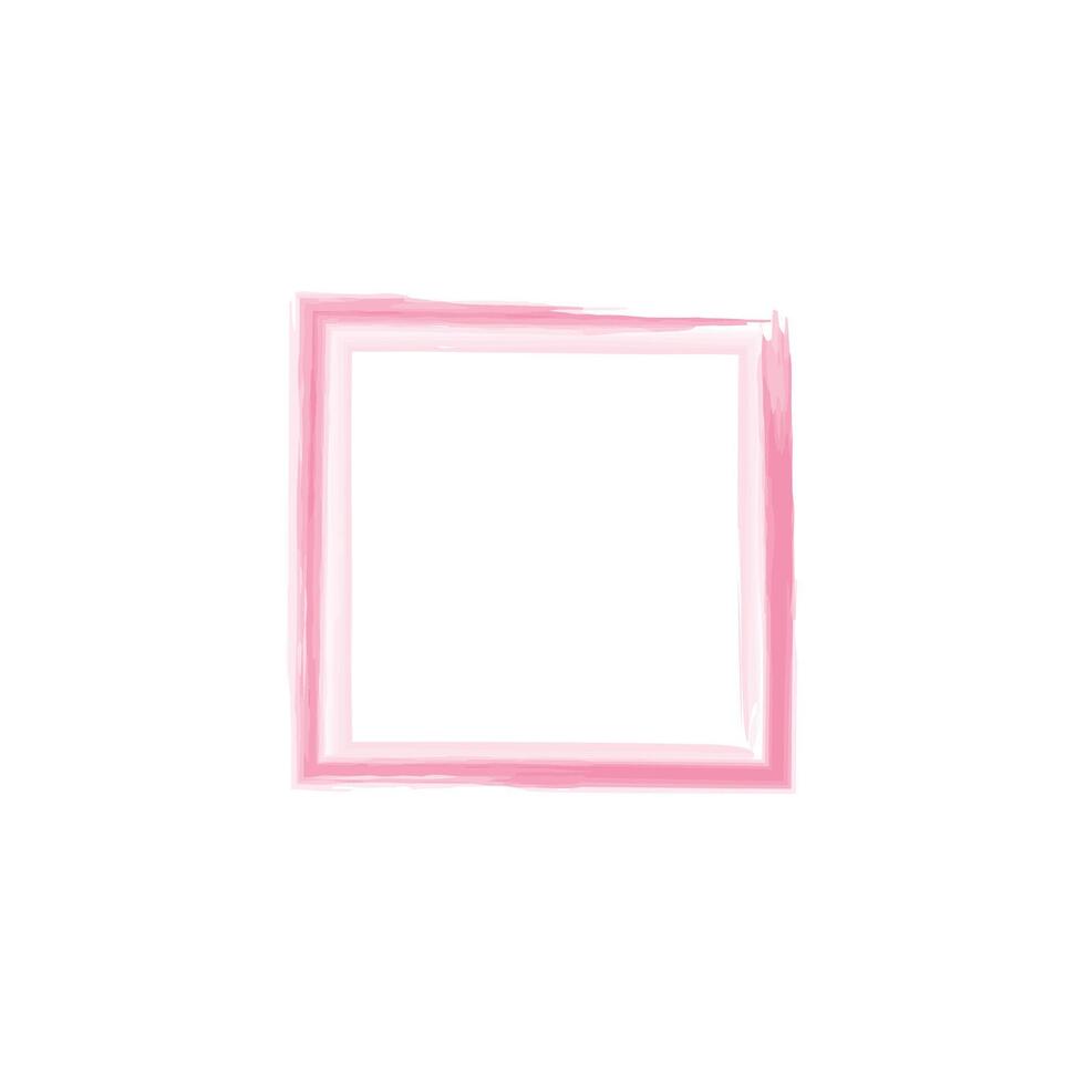 a simple, square frame created with a soft, brushstroke effect in varying shades of pink. vector