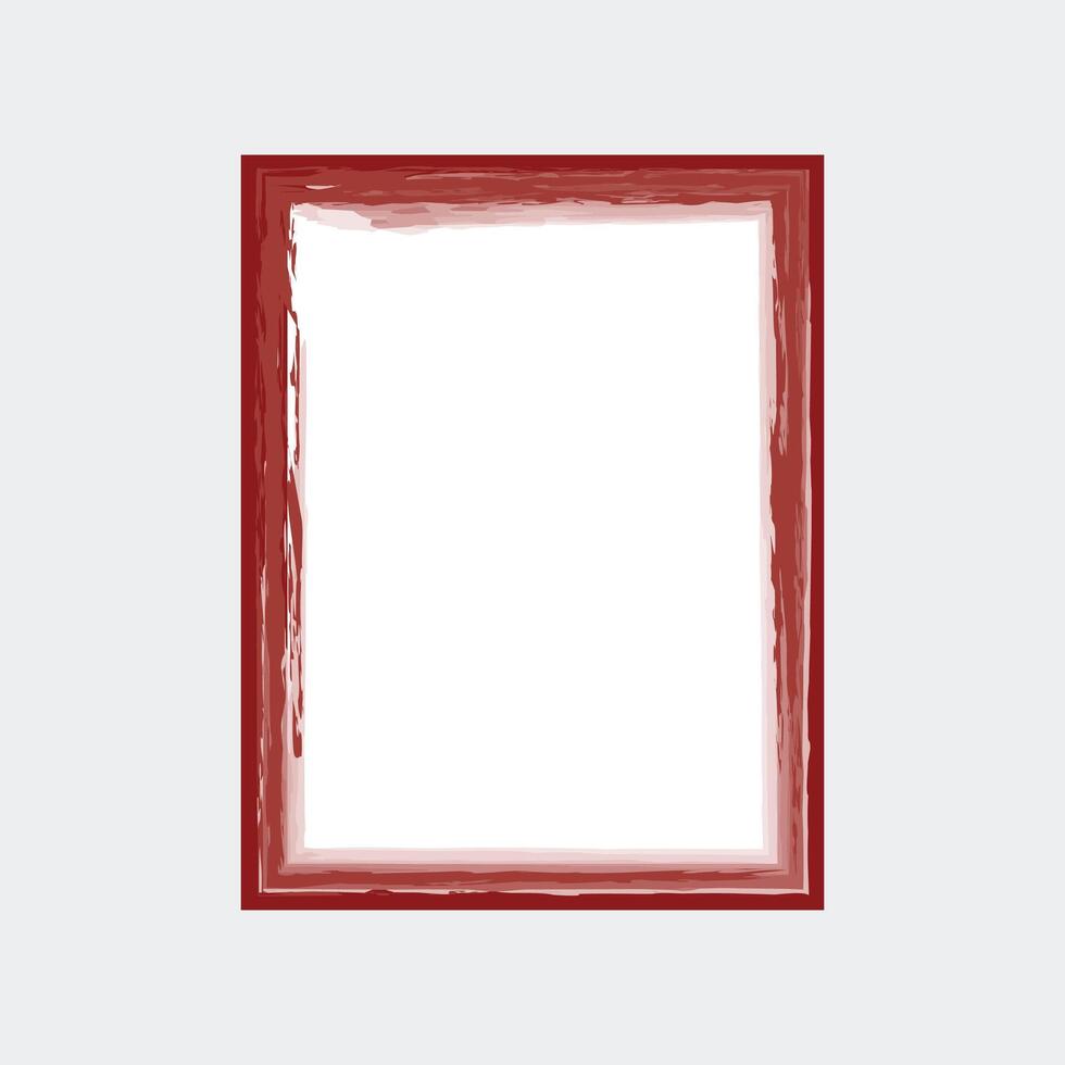 a rectangular picture frame with a rich red color. The frame has a textured, brushstroke design that gives it an artistic and slightly rustic. vector