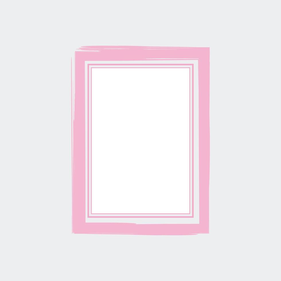 the outer layer is a bold pink, while the inner layer has a lighter pink border that adds a subtle contrast. The center of the frame is a blank white space vector