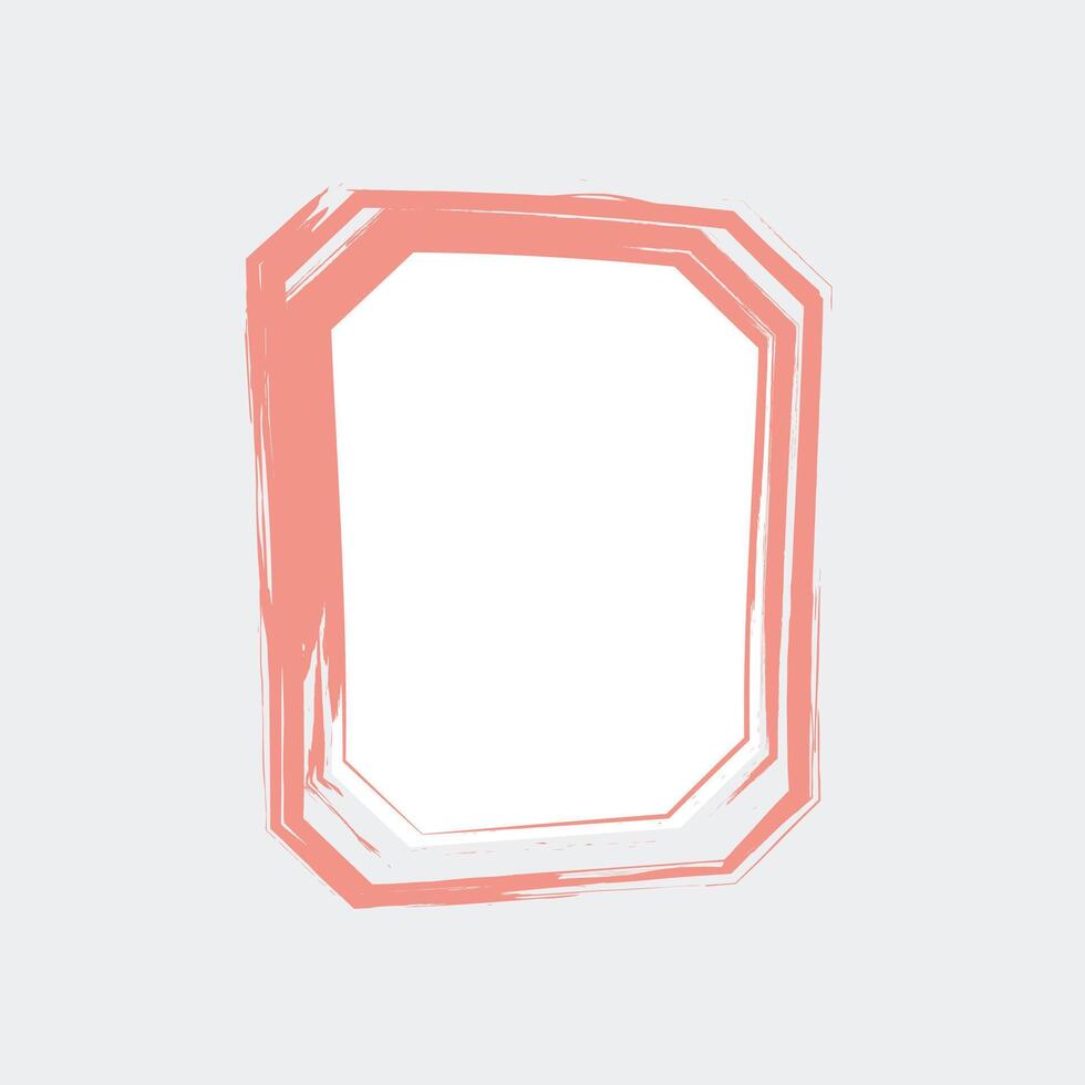 a rectangular frame with a soft, coral pink color. The frame has a slightly irregular, hand-drawn style vector