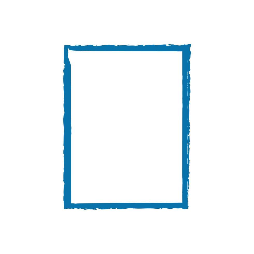 a rectangular frame with a bold blue color. The edges are irregular, contributing to a dynamic and modern look. vector