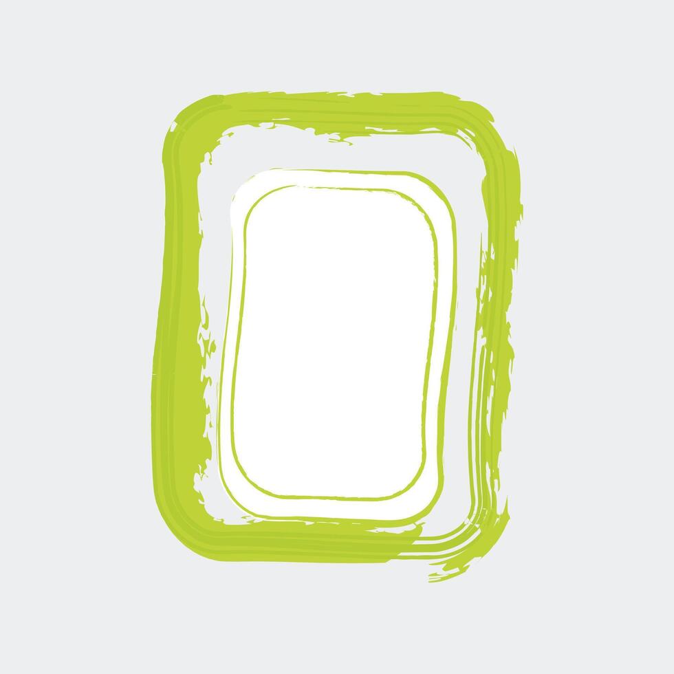 a rectangular picture frame with a vibrant lime green color. The frame has a textured, brushstroke effect. vector