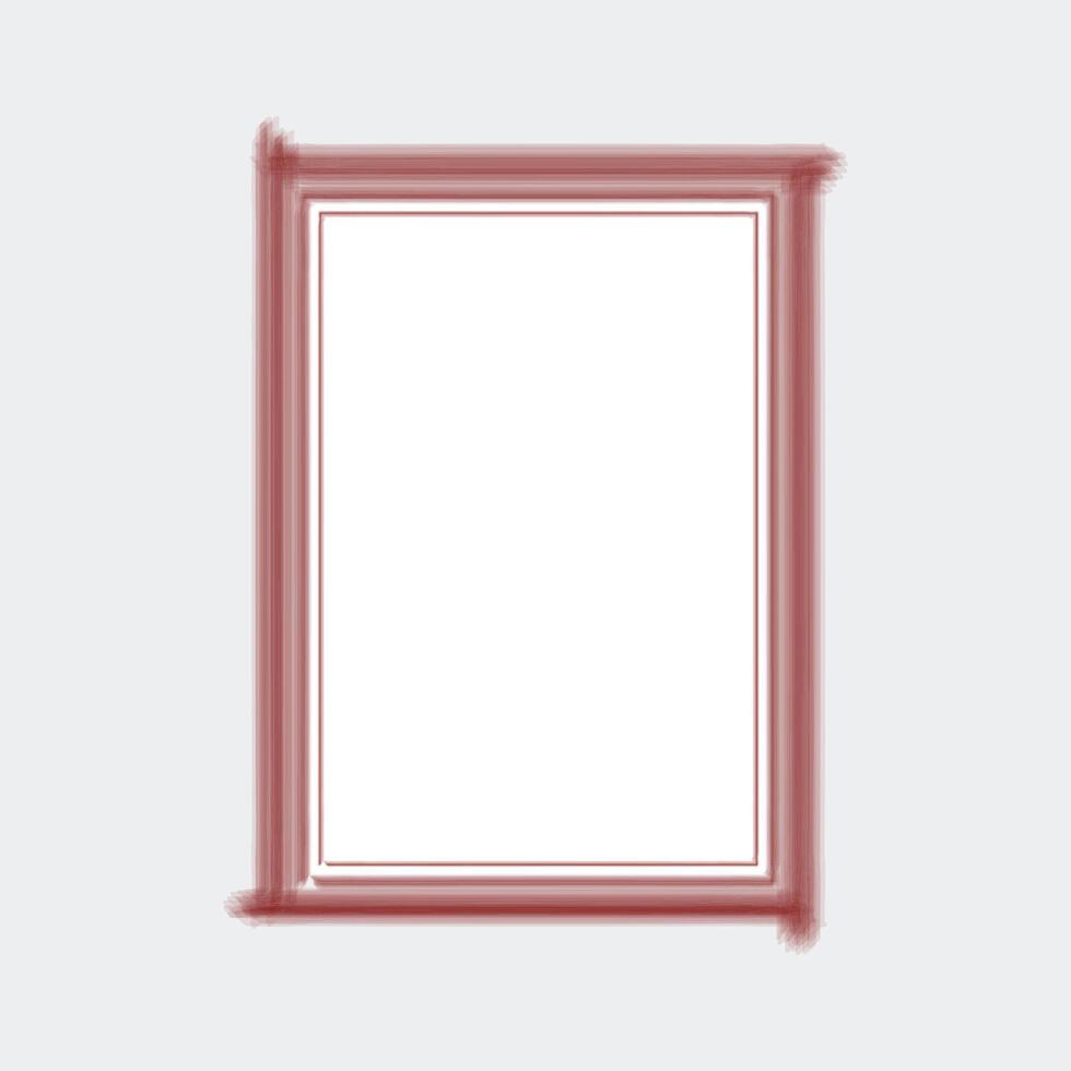 a rectangular frame with a simple yet artistic design. The outer border is a soft reddish-brown color, applied. vector