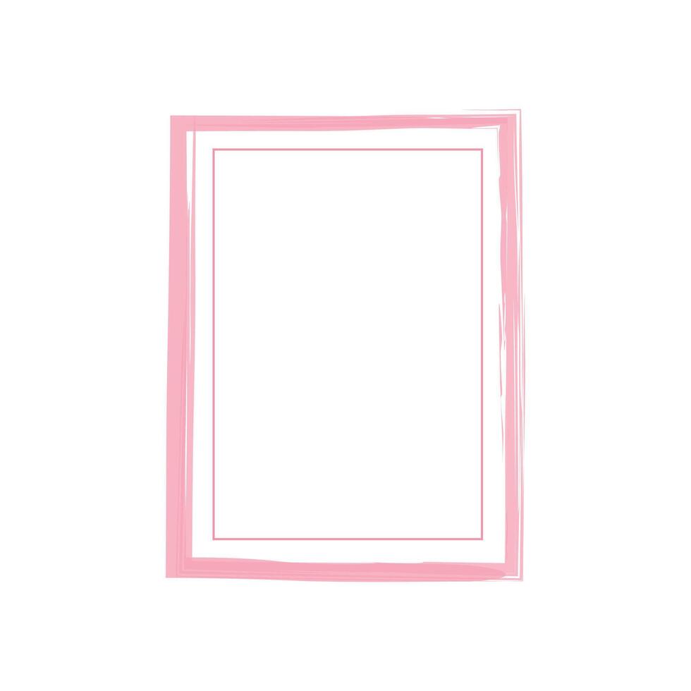 Inside the pink border, there is a thinner red line that creates a second, more defined border. The inner area of the frame is blank and white, providing a space suitable for text or an image. vector