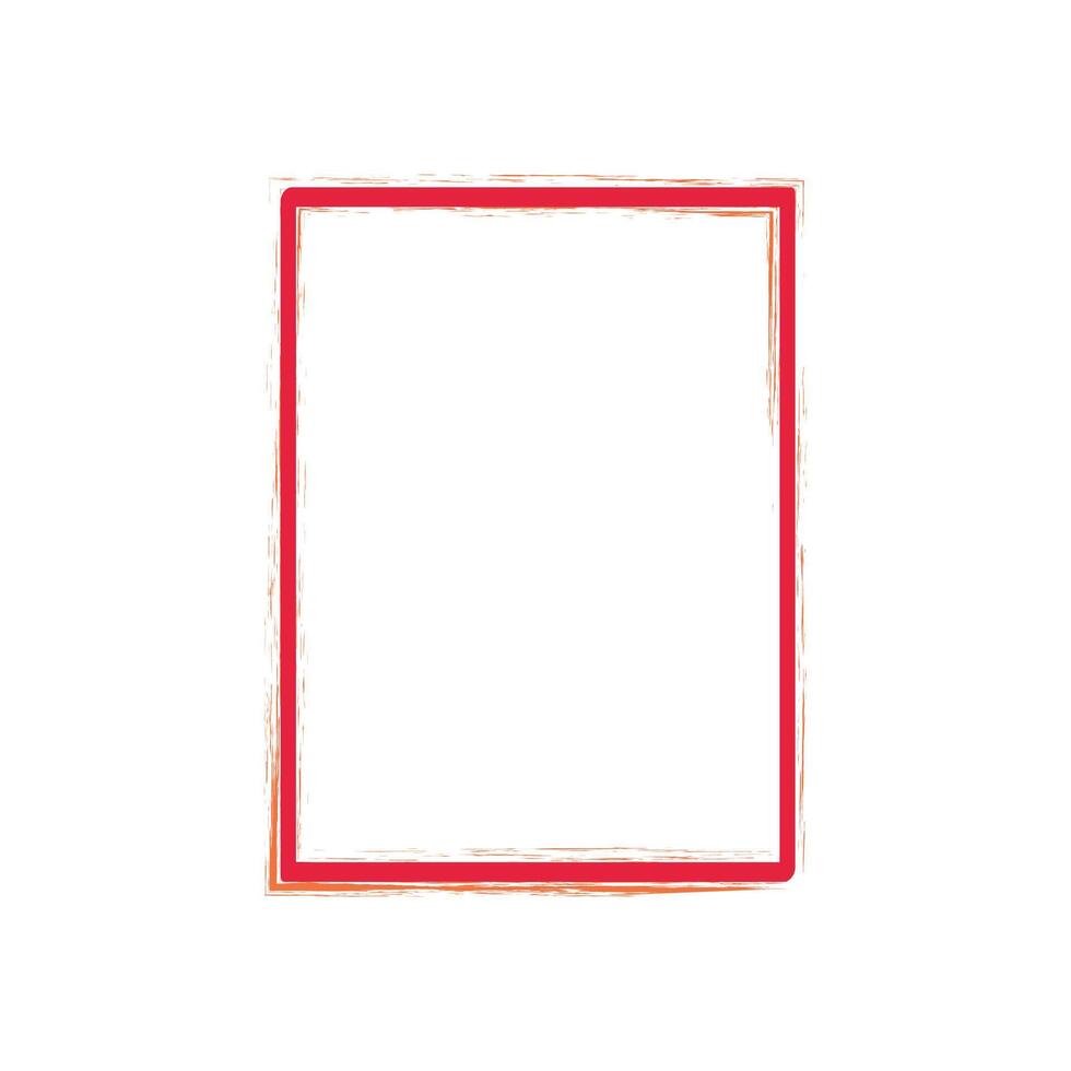 a rectangular picture frame with a bold red color. The frame has an inner solid red border vector
