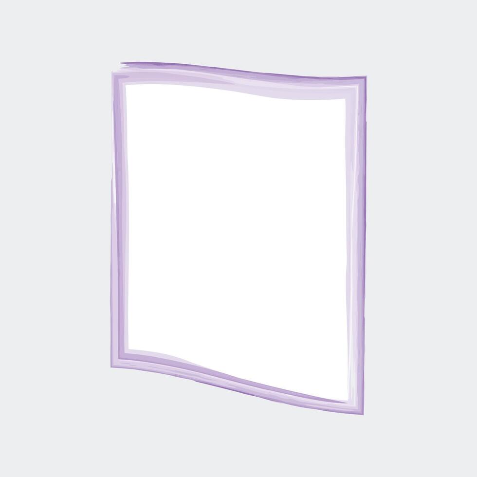 a rectangular frame with a soft, wavy design in a light lavender color. The frame has a slightly irregular shape, giving it an artistic and whimsical appearance. vector