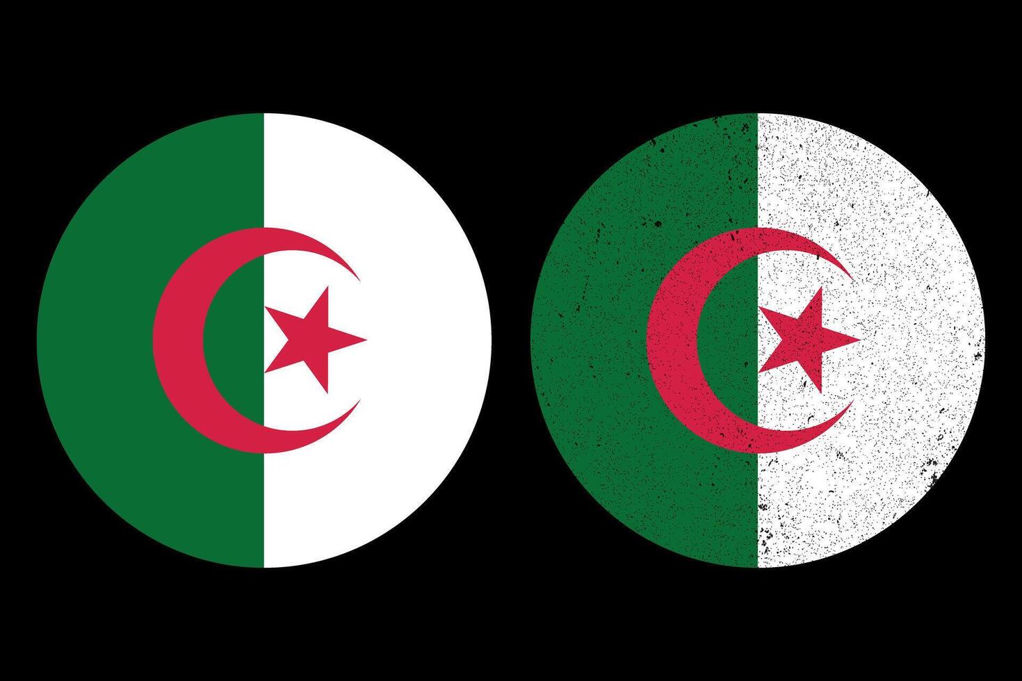 Flag of Algeria. An illustration of the Algeria round flag. A round flag. Flag icon. vector