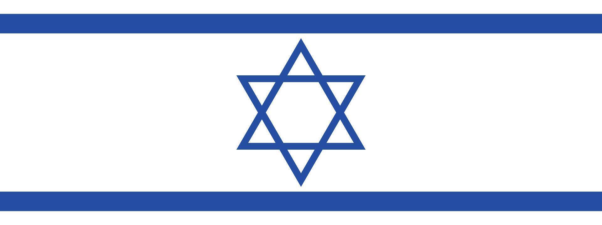 Flag of Israel rectangle icon. An illustration of the Israel flag. A rectangular flag. Standard size flag icon. vector