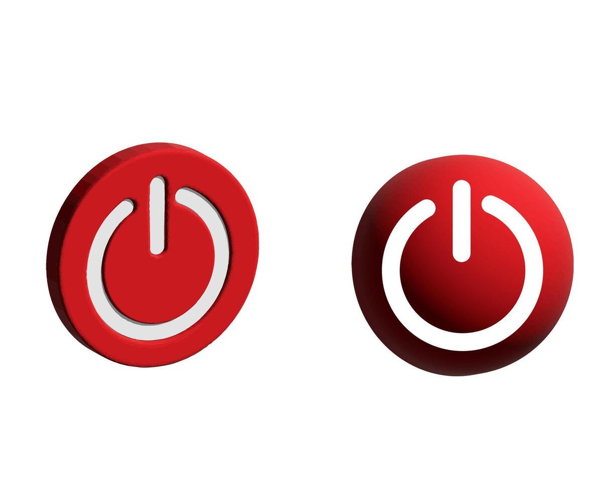 3d poder botón ilustración. 3d poder comienzo botón. vector