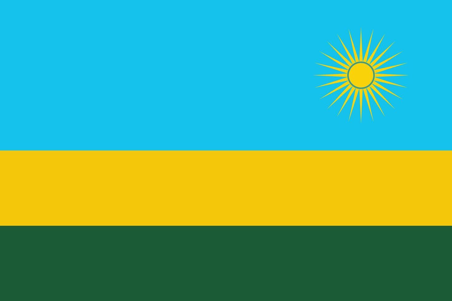 Flag of Rwanda. An illustration of the Rwanda flag. A rectangular flag. Standard size flag icon. vector