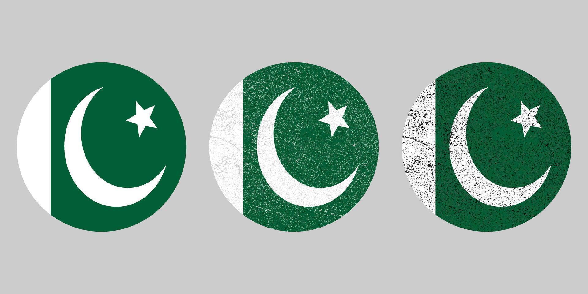 Flag of Pakistan. An illustration of the Pakistan round flag. A round flag. Flag icon. vector