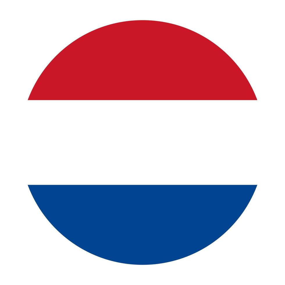 Flag of the Netherlands. An illustration of the Netherlands round flag. vector