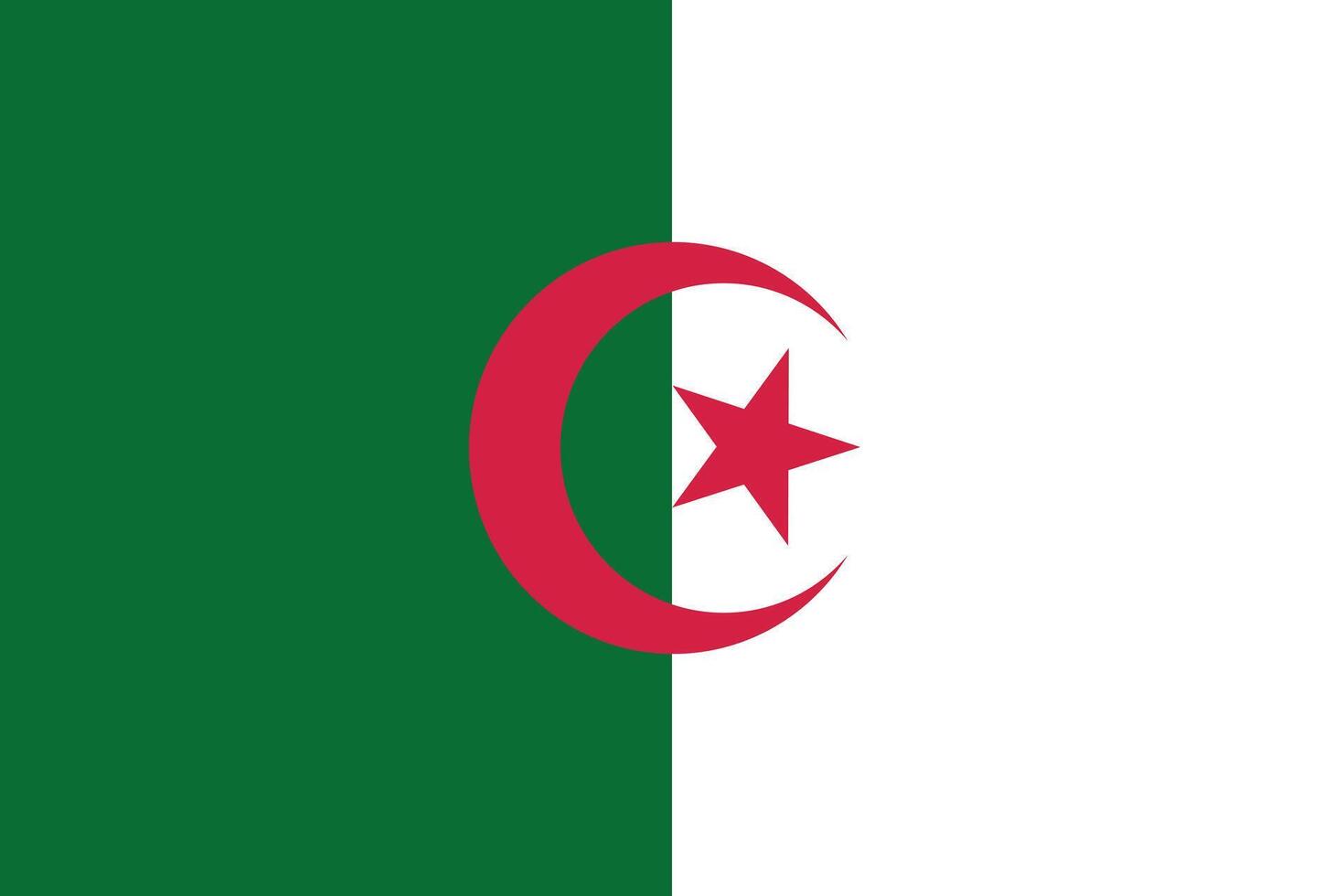 Flag of Algeria. An illustration of the Algeria flag. A rectangular flag. Standard size flag icon. vector