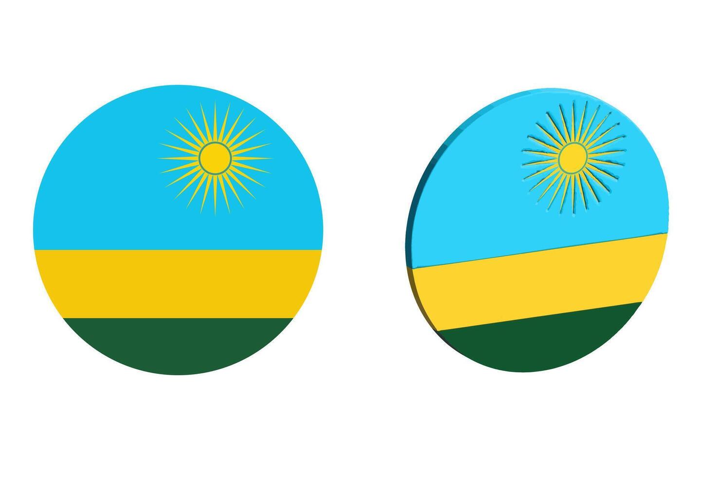 Flag of Rwanda. An illustration of the Rwanda round flag. A round flag. Flag icon. vector