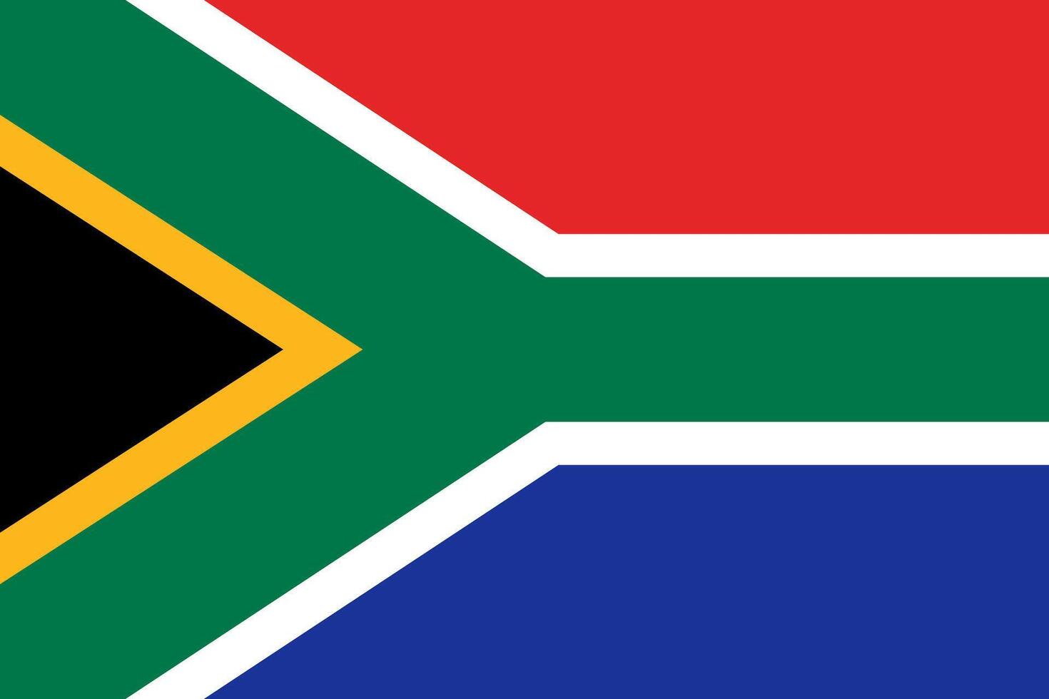 Flag of South Africa. An illustration of the South Africa flag. A rectangular flag. Standard size flag icon. vector