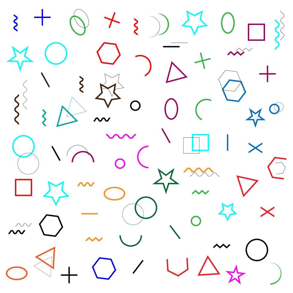 Geometric shapes memphis pattern illustration. vector
