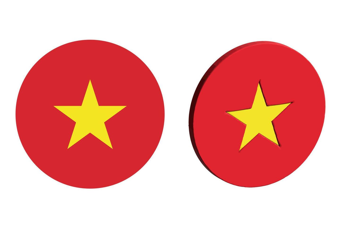 Flag of Vietnam. An illustration of the Vietnam round flag. A round flag. Flag icon. vector