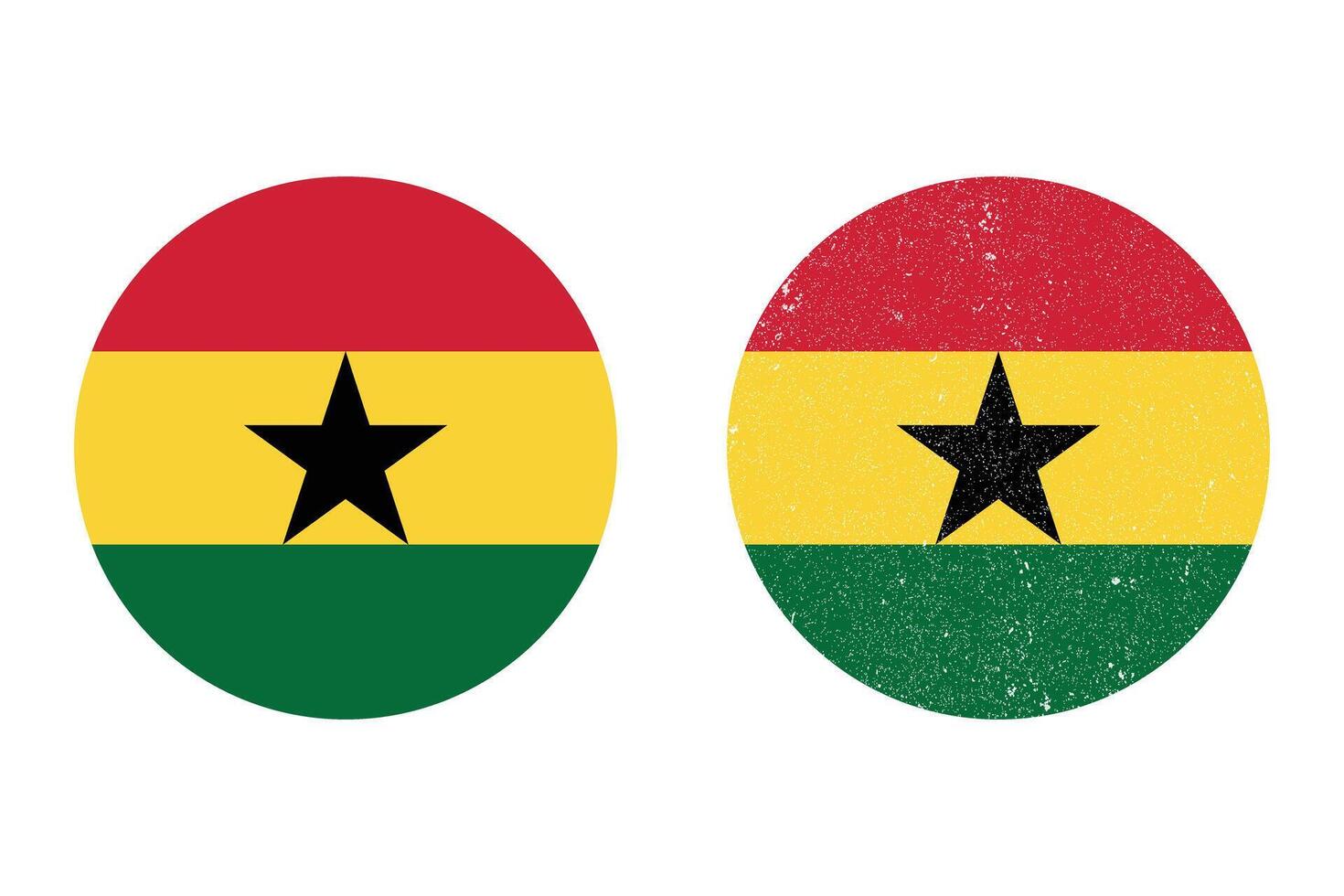 Flag of Ghana. An illustration of the Ghana round flag. A round flag. Flag icon. vector
