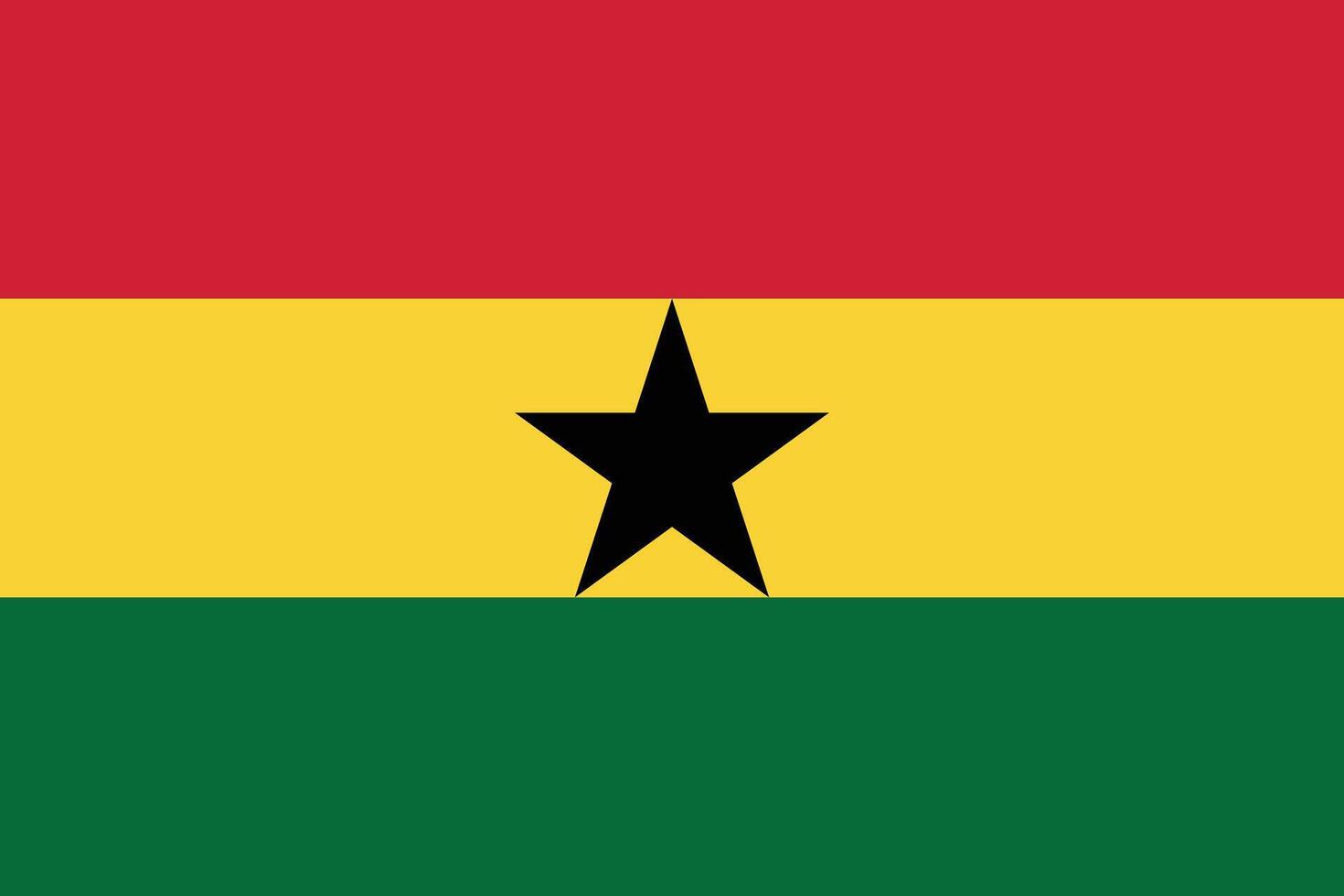 Flag of Ghana. An illustration of the Ghana flag. A rectangular flag. Standard size flag icon. vector