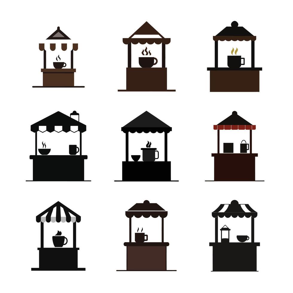 Set of Winter Hot Chocolate Stand vector