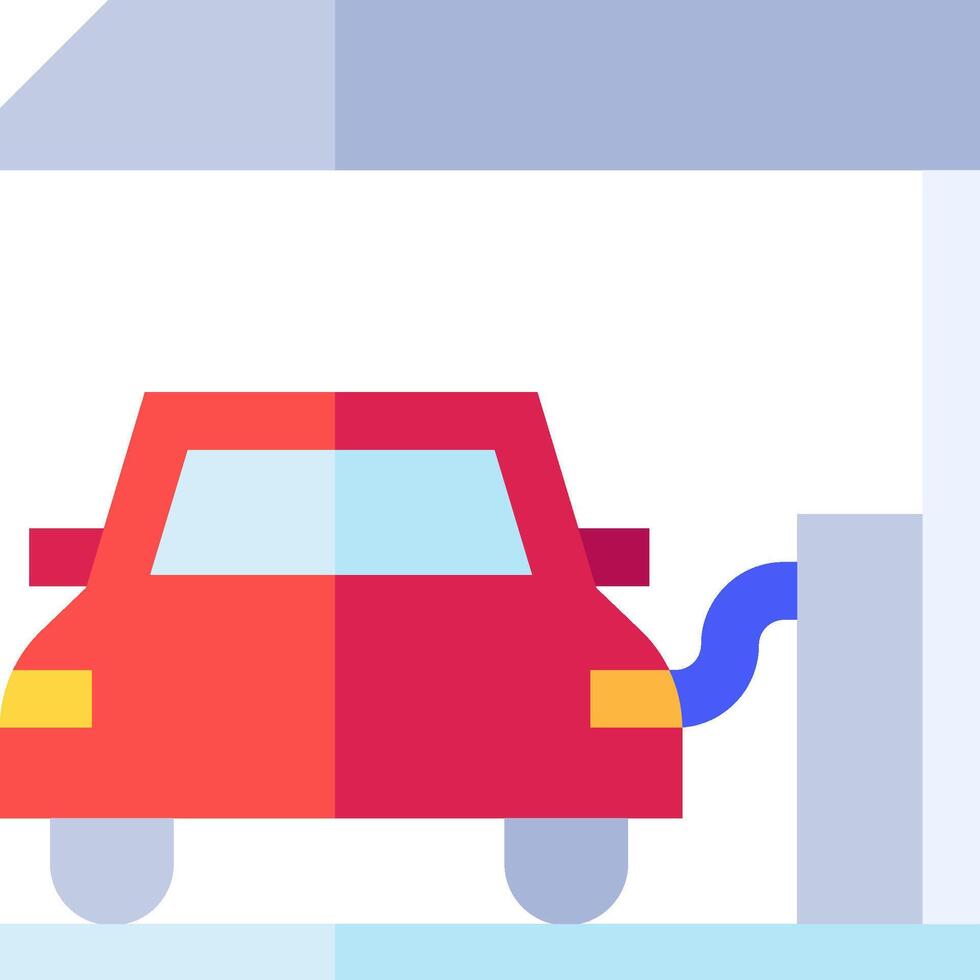 A car is filling up with gas at a gas station vector