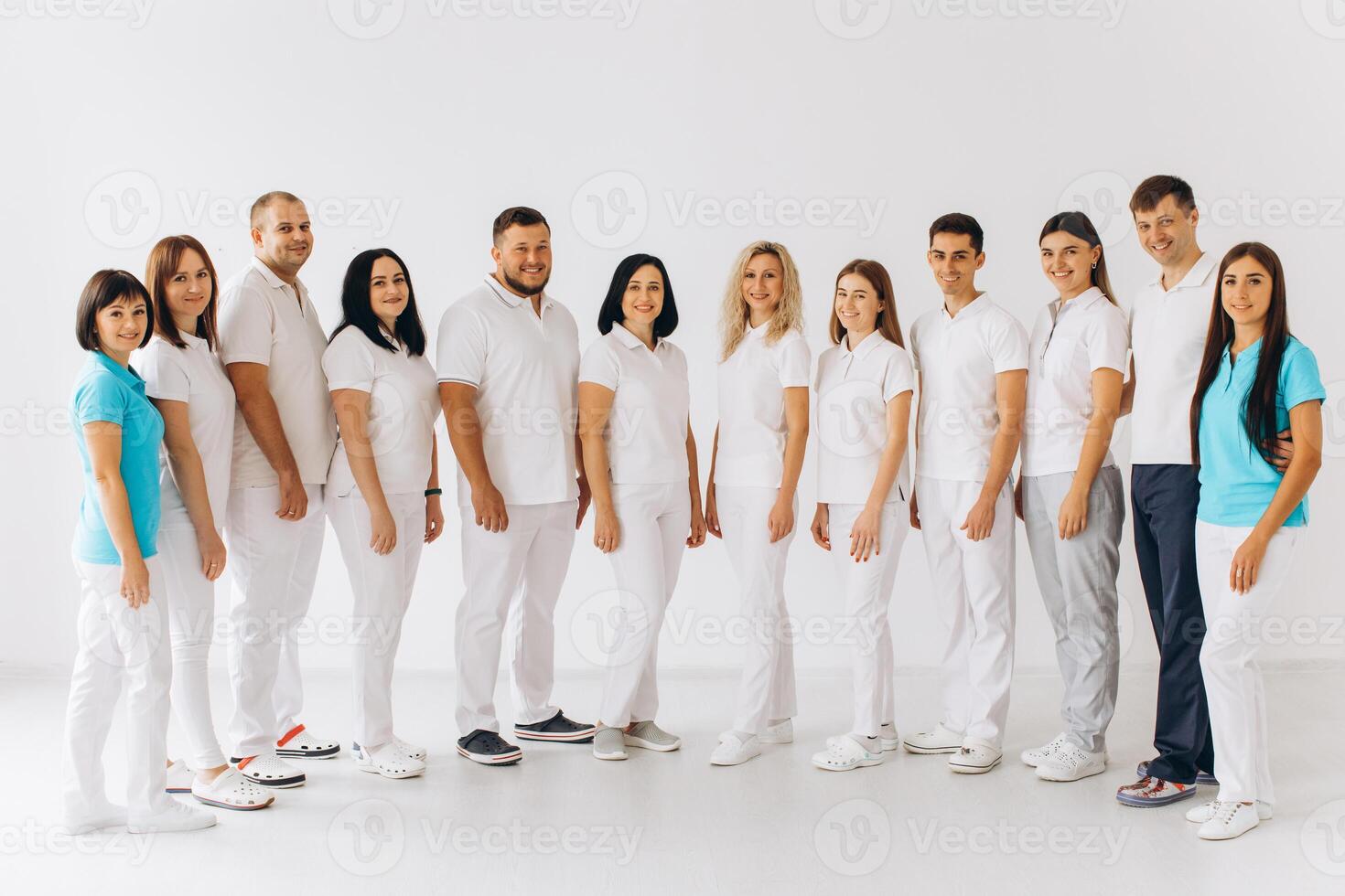 Group of doctors or dentists, mockup - isolated over white photo