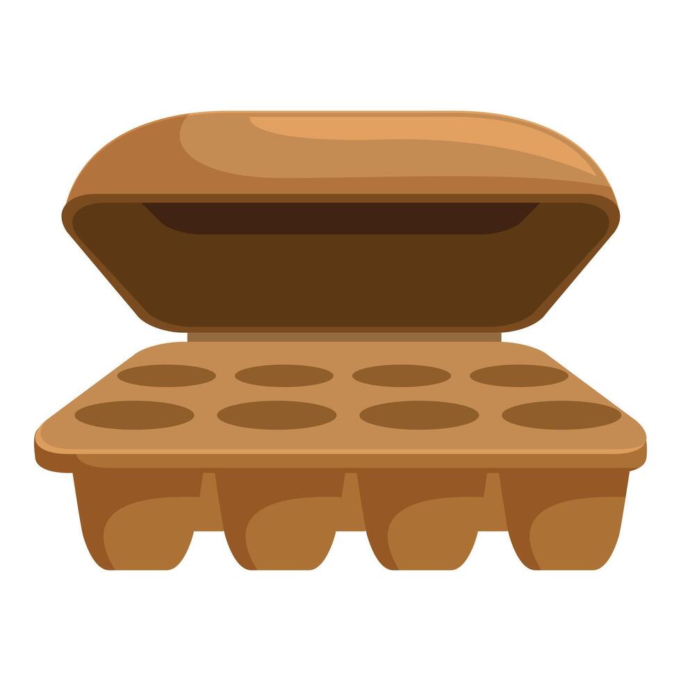 Empty opened egg carton container box storage vector