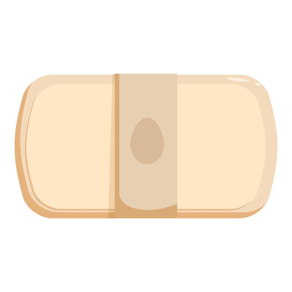 Rectangular cardboard bread package with sticker closing it vector