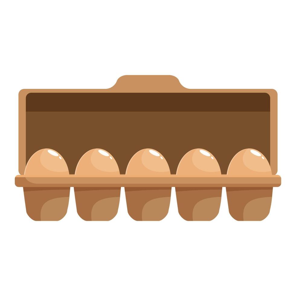 Cardboard egg tray holding half dozen eggs vector