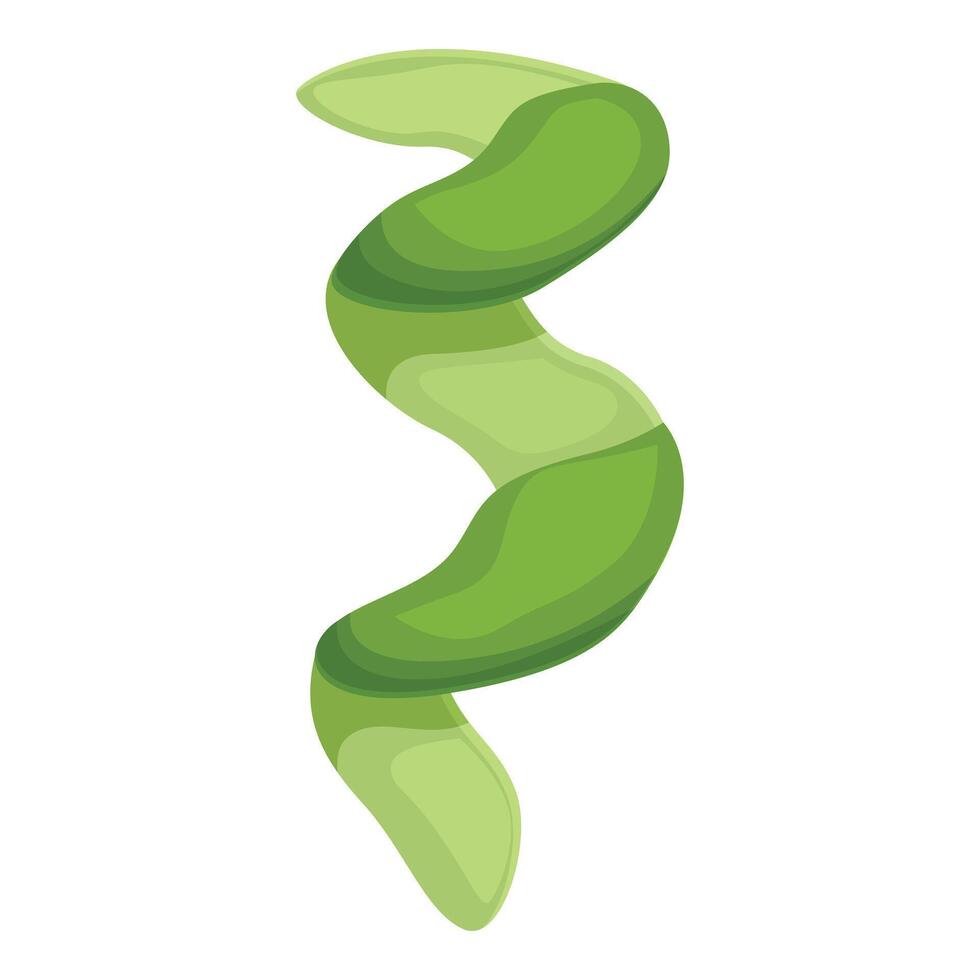 Green abstract shape twisting and turning on white background vector