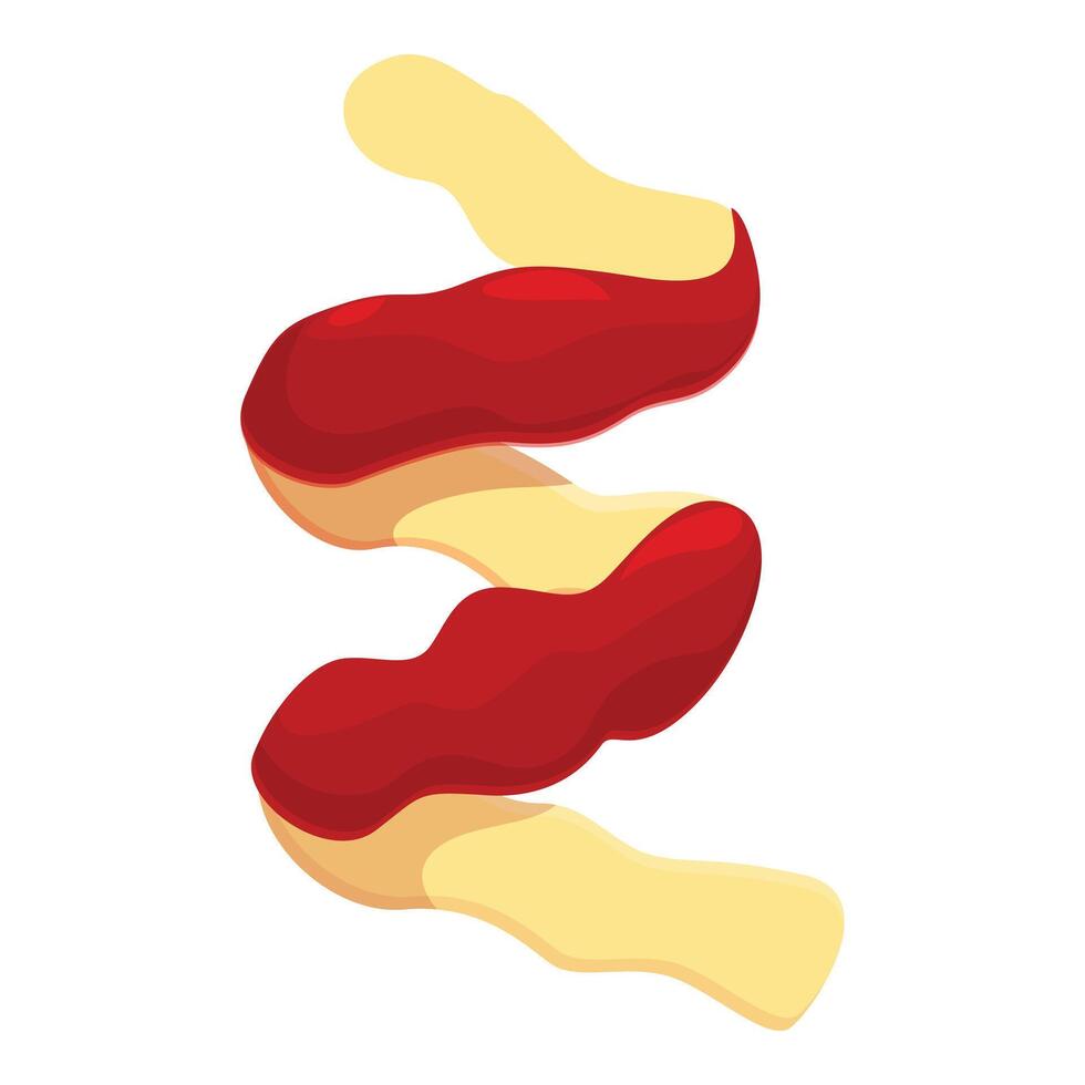 French fries pattern dipping in ketchup sauce vector