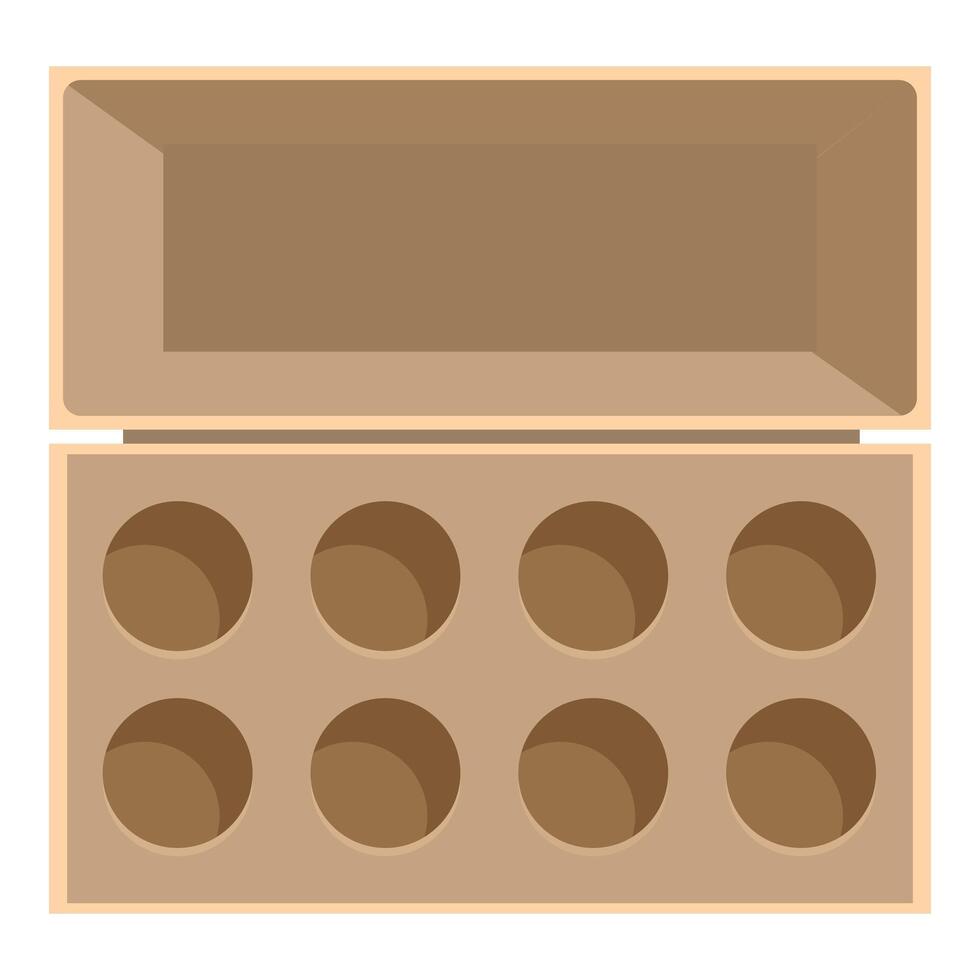 Open empty wooden crate box container storage packaging vector