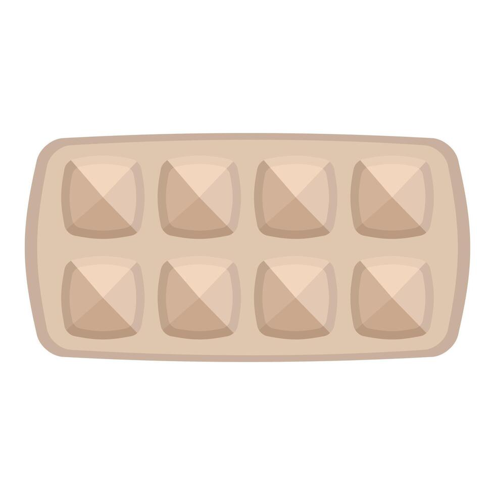 Empty ice cube tray waiting for water vector