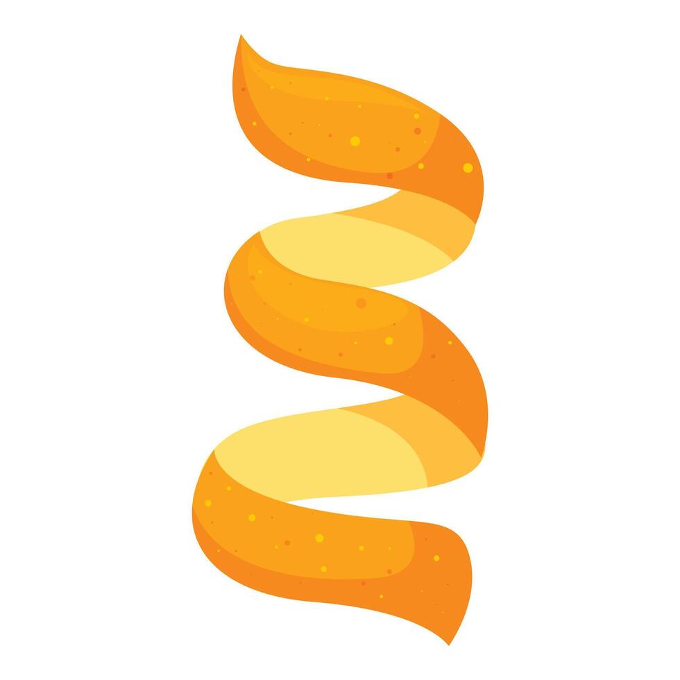 Orange peel curling down in a spiral shape vector