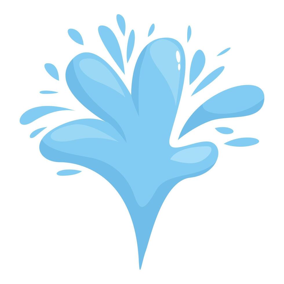 Cartoon water splashing making funny shape vector
