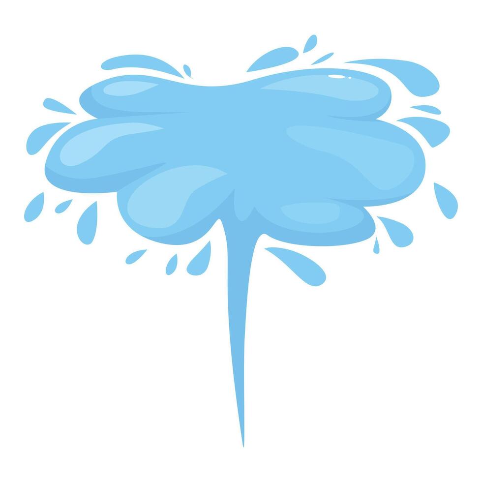 Cartoon water splashing making a big shape with drops vector