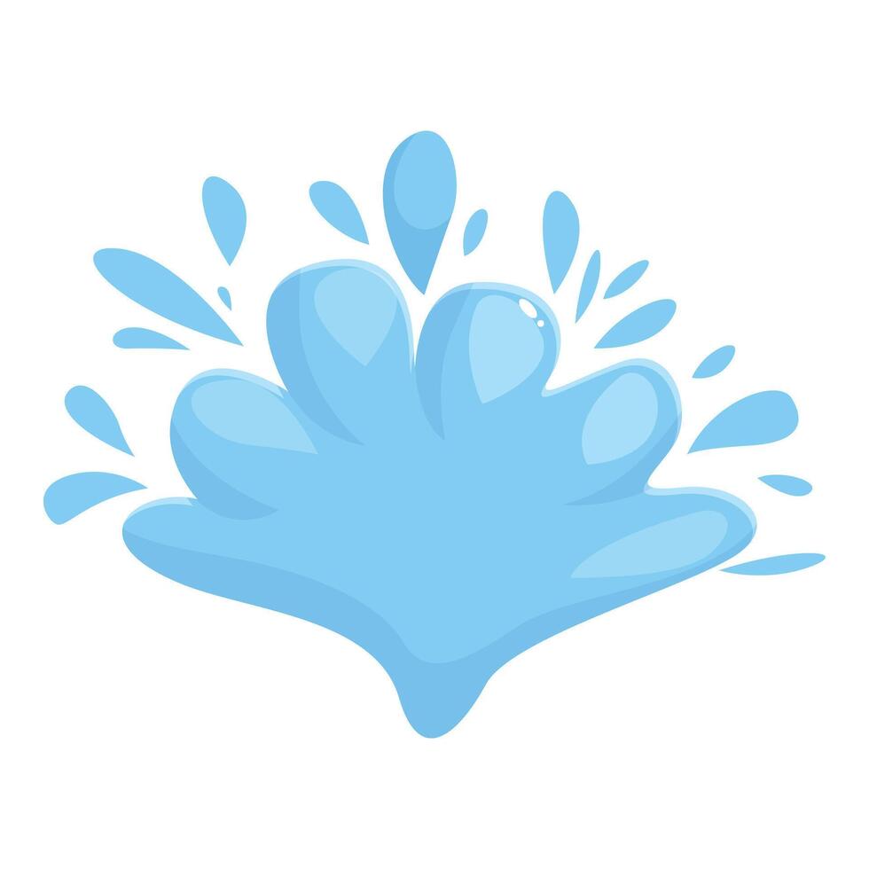 Blue water splashing making funny shape with drops around vector
