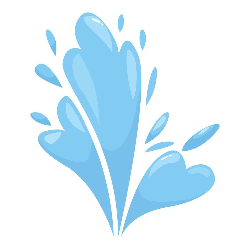 Blue water splashing with drops forming a big shape vector