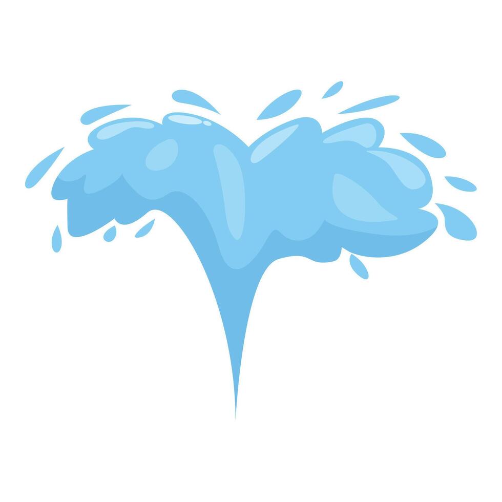 Cartoon water fountain splashing upwards vector