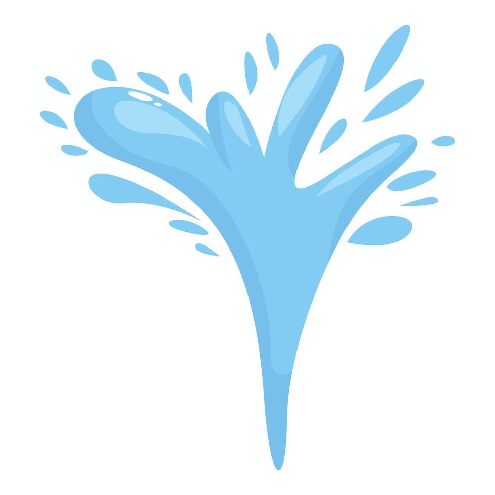 Blue water splashing upwards with drops around it vector