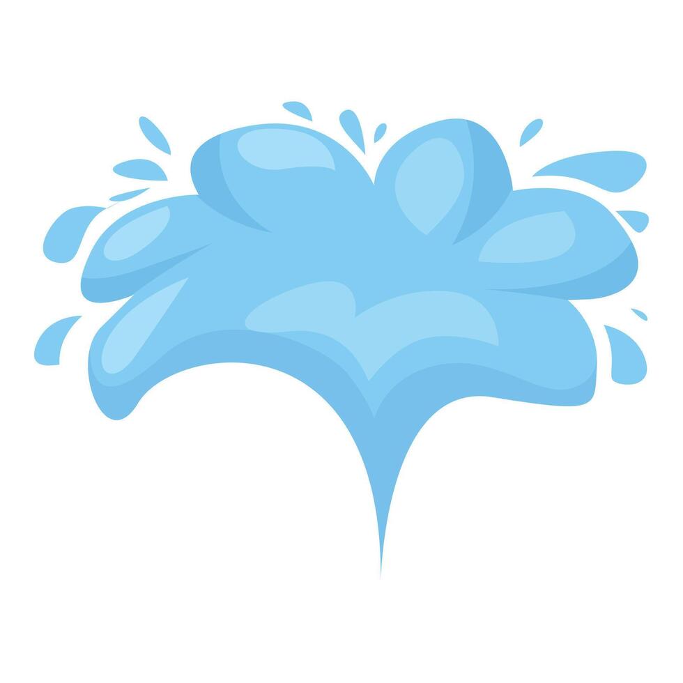 Blue water splashing making funny shape with drops around vector