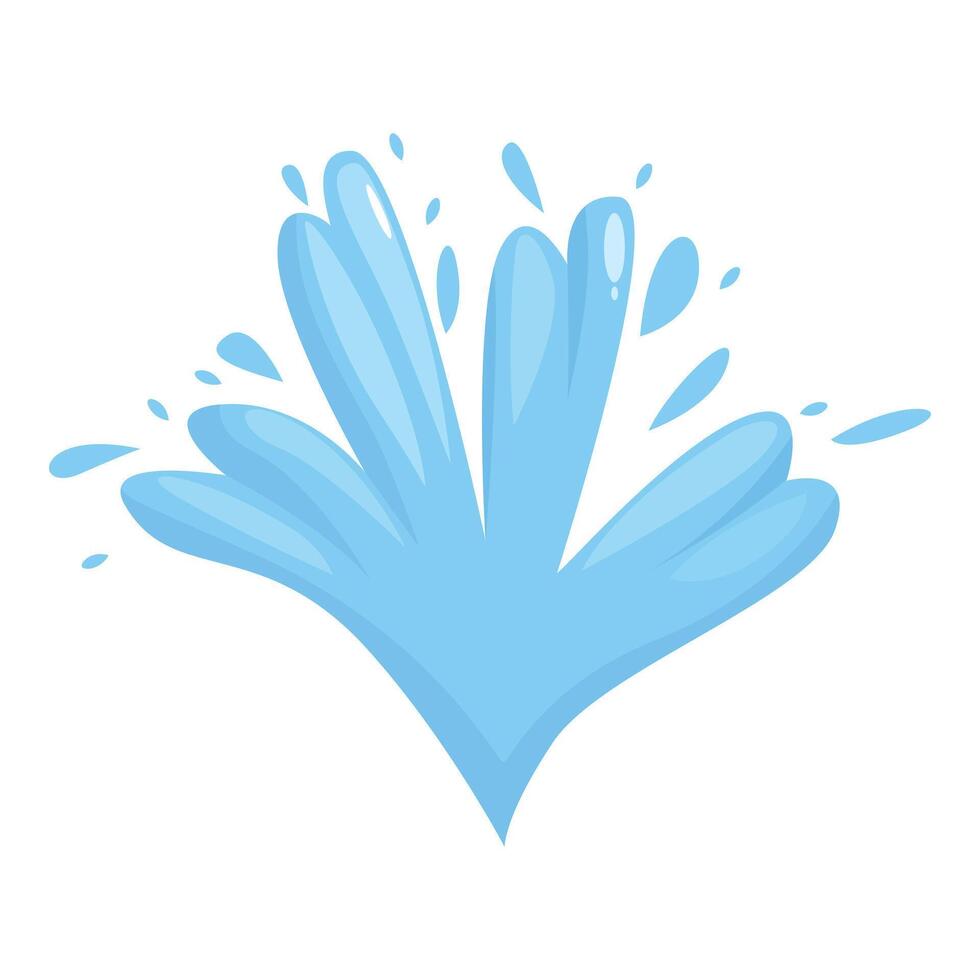 Cartoon style water splashing upwards making interesting shape vector