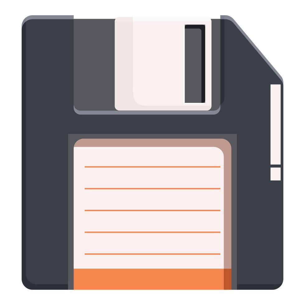 Black floppy disk for storing information from personal computer vector