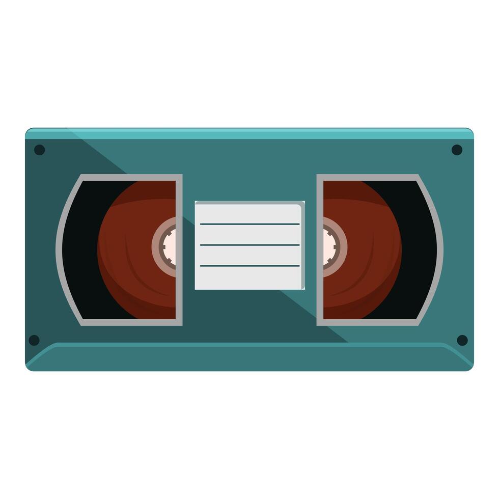 Retro video cassette tape lying horizontally vector
